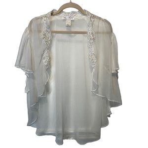 Vintage 90s Val Mode White Lace Nightgown Cover Up Size Small